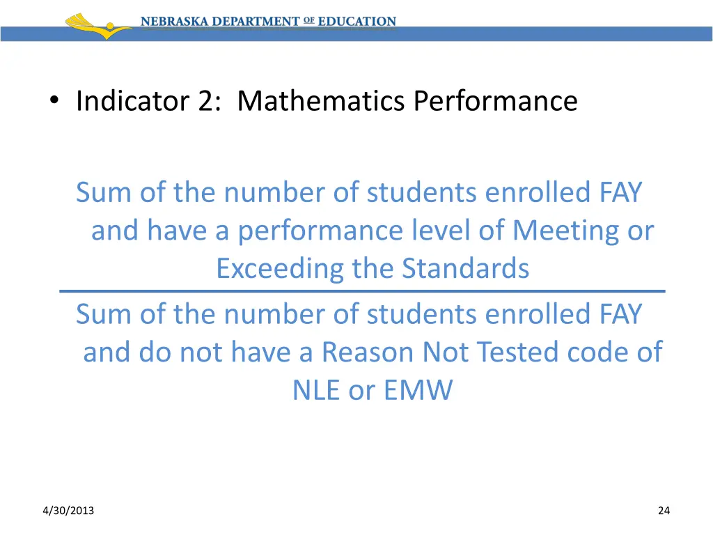 indicator 2 mathematics performance