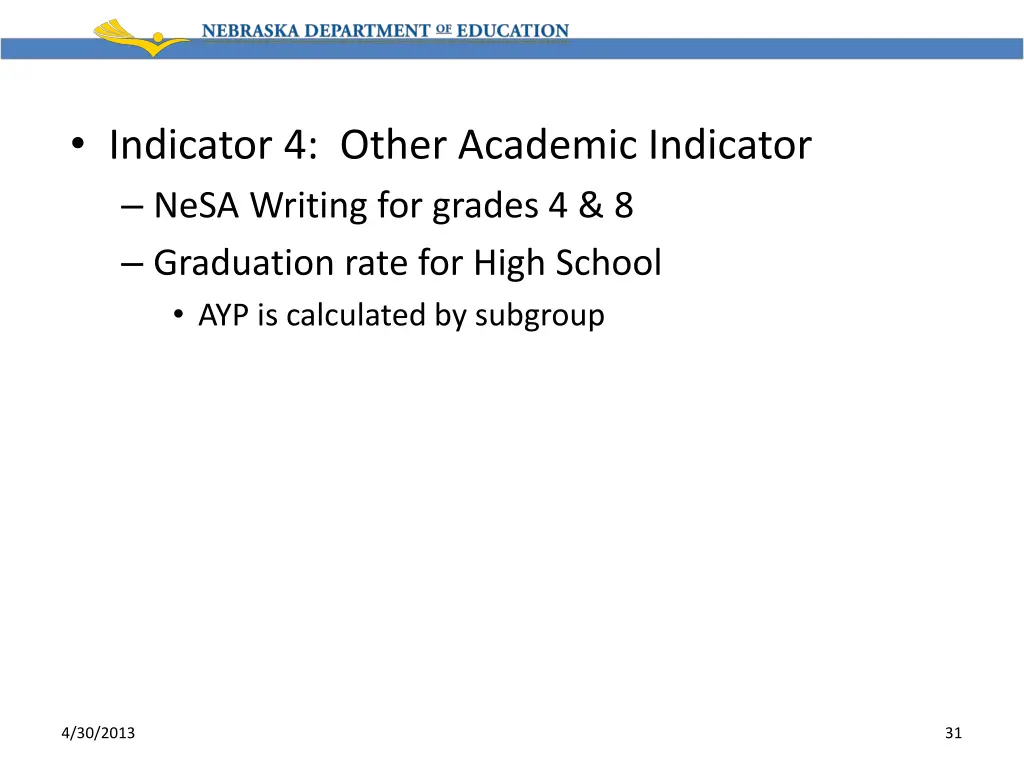 indicator 4 other academic indicator nesa writing