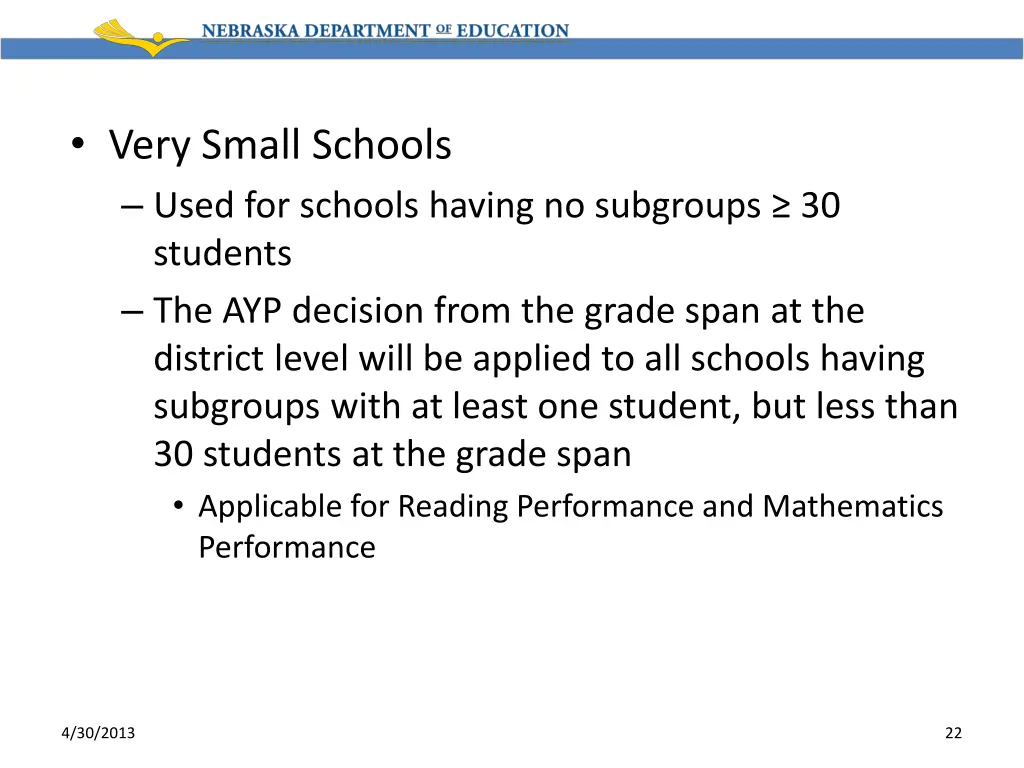 very small schools used for schools having