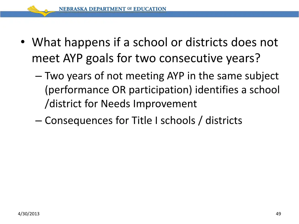 what happens if a school or districts does