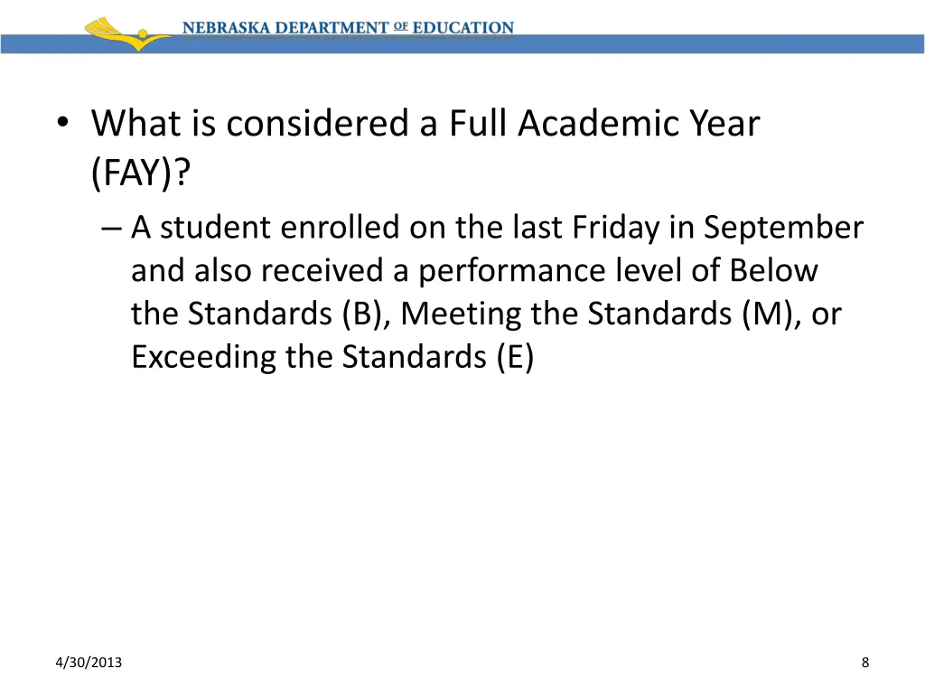 what is considered a full academic year