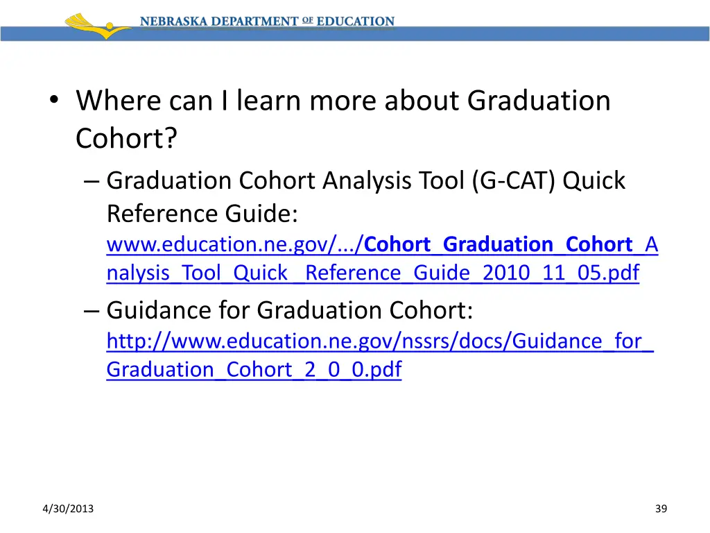 where can i learn more about graduation cohort