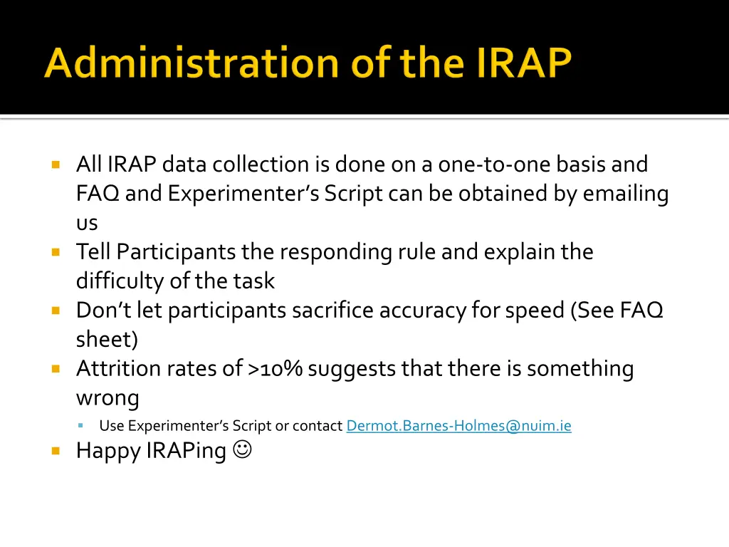 all irap data collection is done