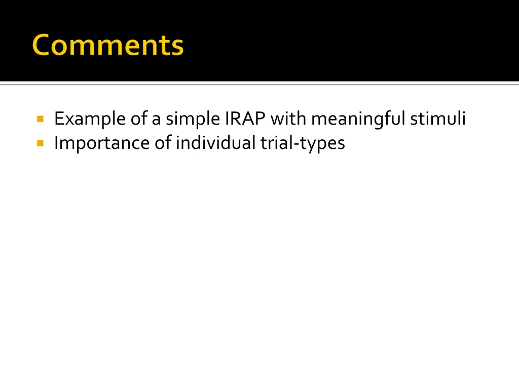 example of a simple irap with meaningful stimuli