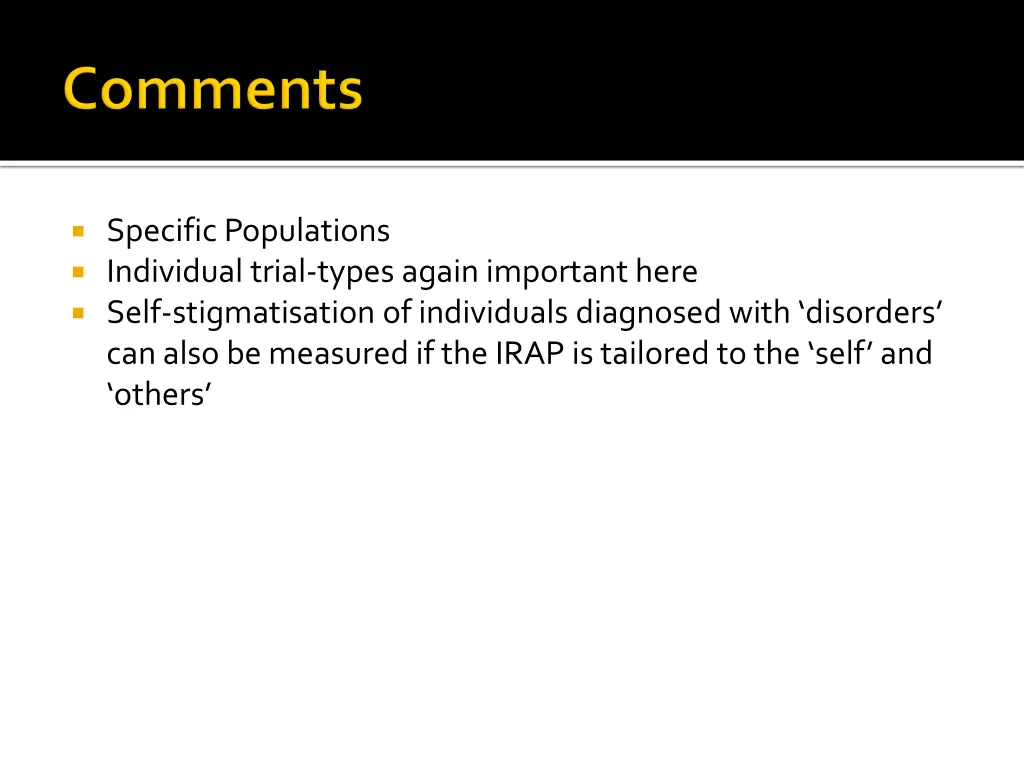 specific populations individual trial types again