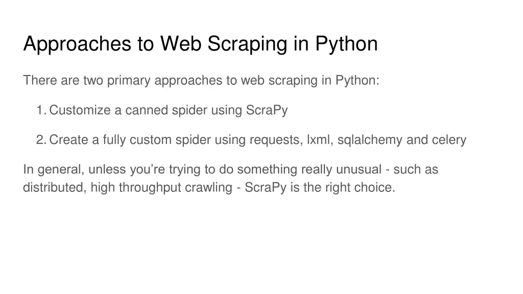 approaches to web scraping in python