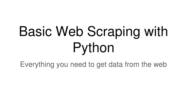 basic web scraping with python