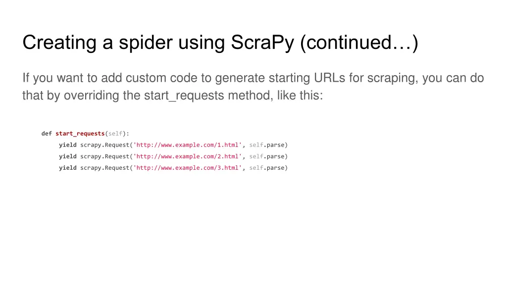 creating a spider using scrapy continued 2