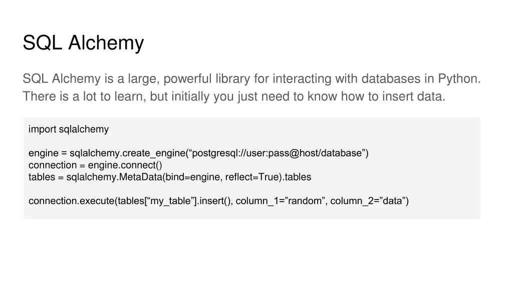 sql alchemy