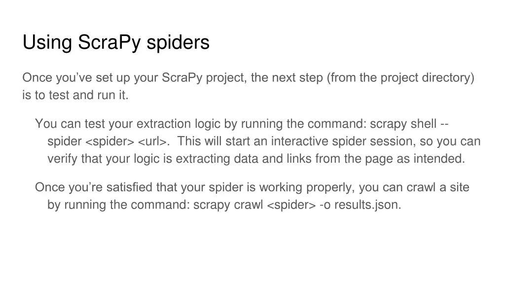 using scrapy spiders