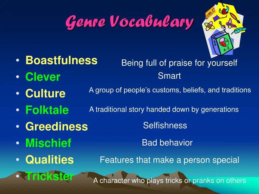 genre vocabulary