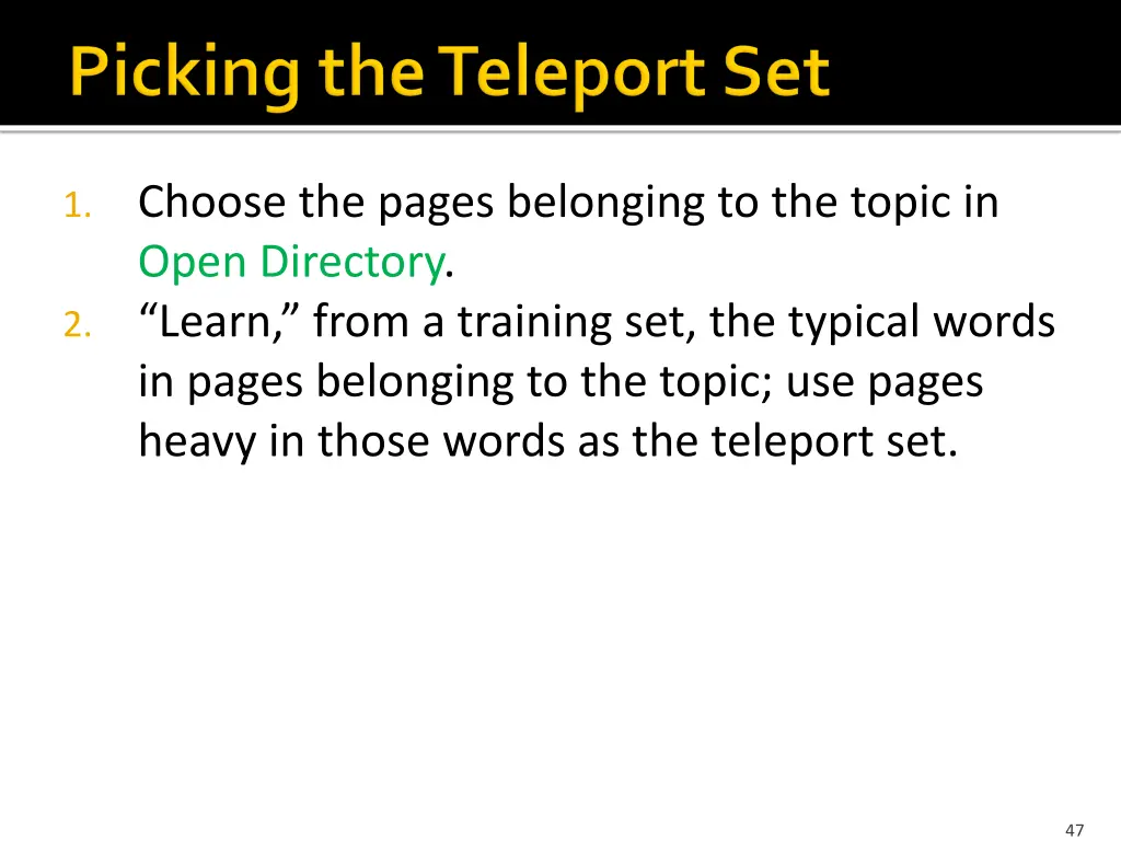 1 choose the pages belonging to the topic in open