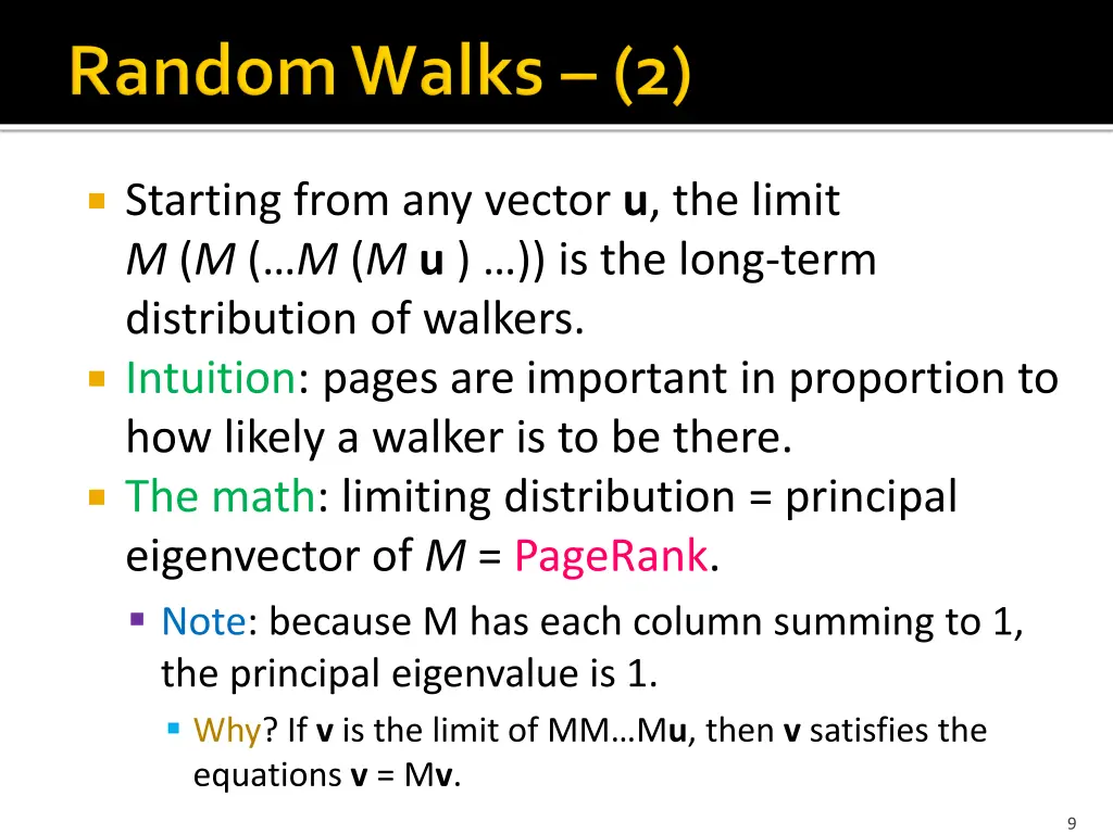 starting from any vector u the limit