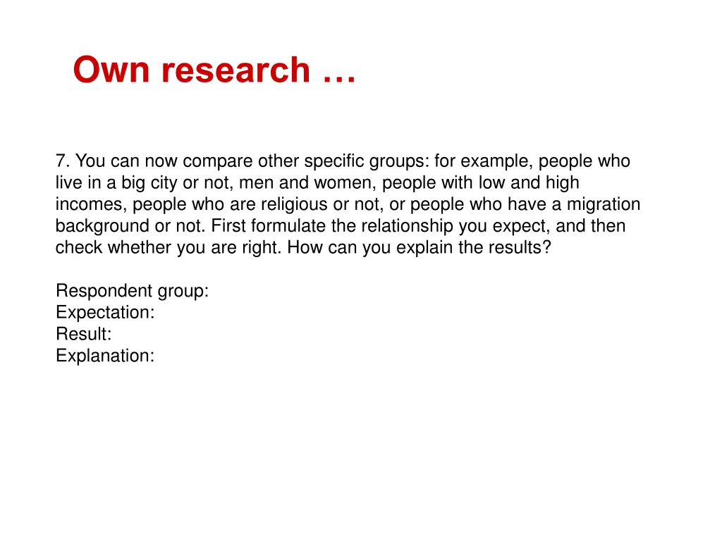 own research 1