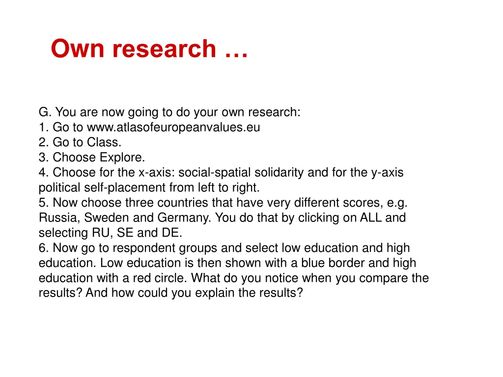 own research