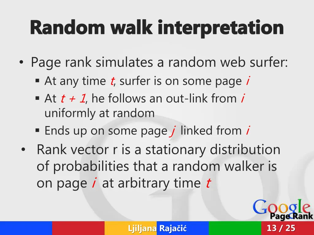 random walk interpretation