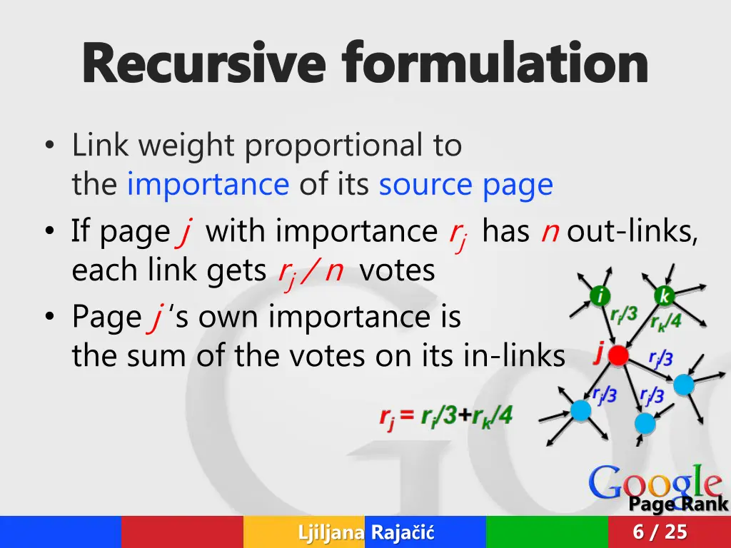 recursive formulation