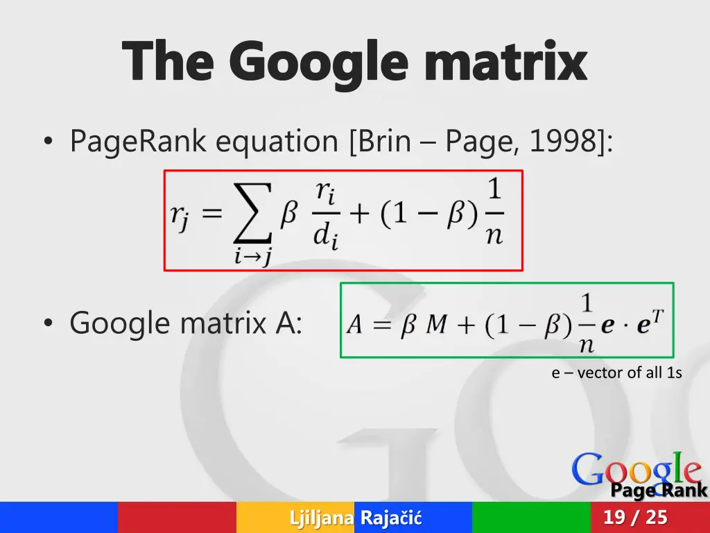 the google matrix