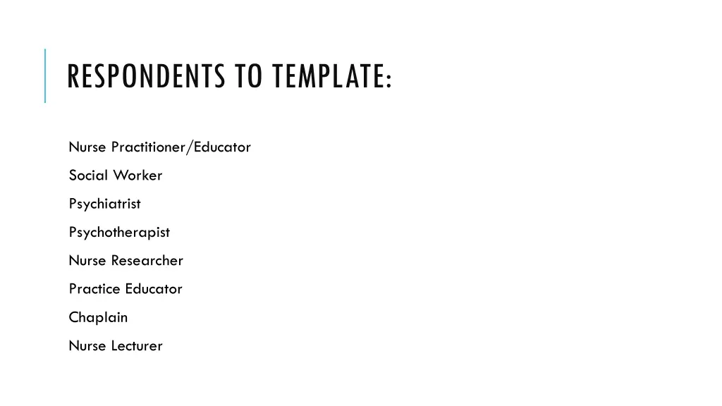 respondents to template