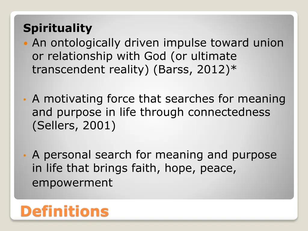 spirituality an ontologically driven impulse