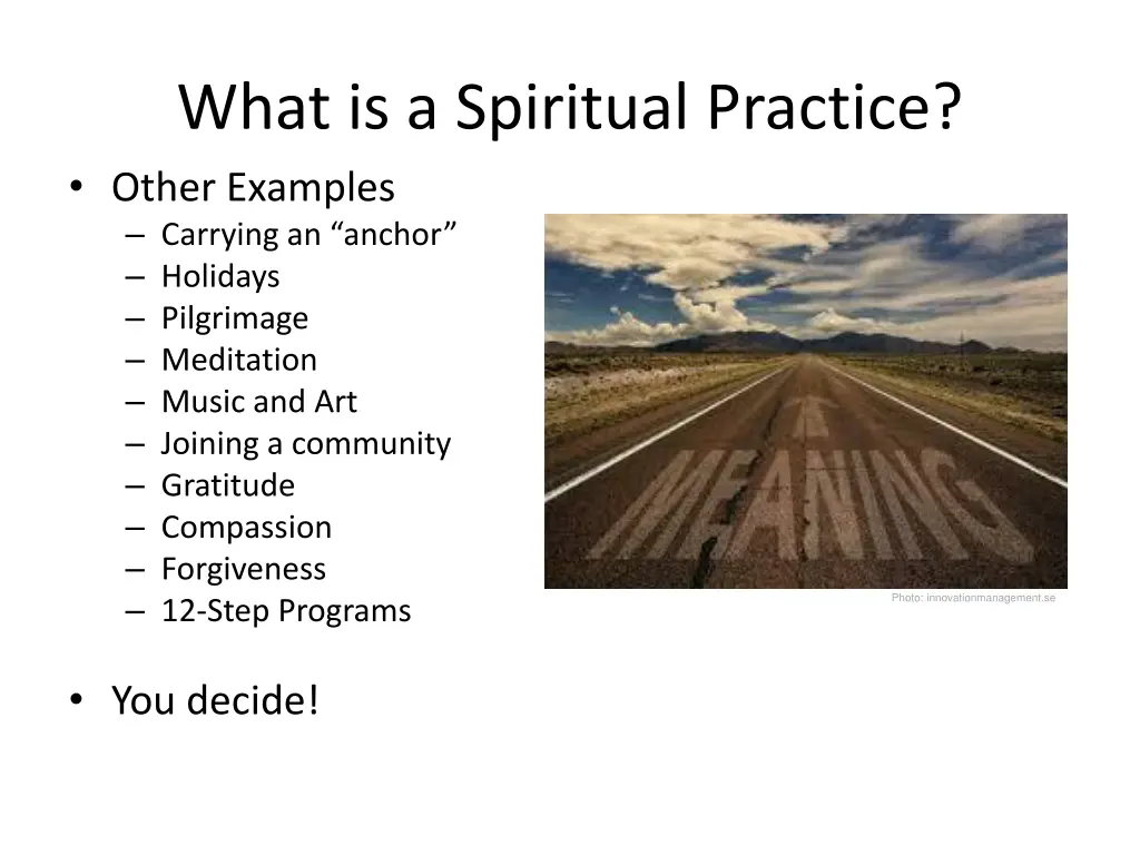 what is a spiritual practice other examples