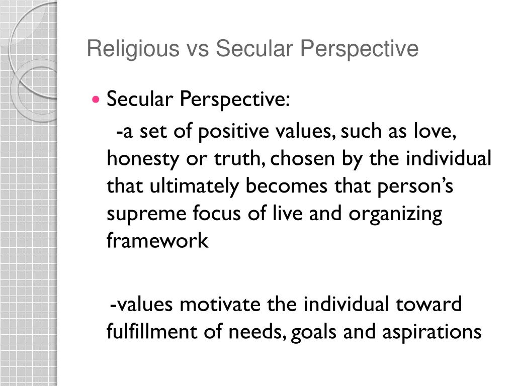 religious vs secular perspective 1