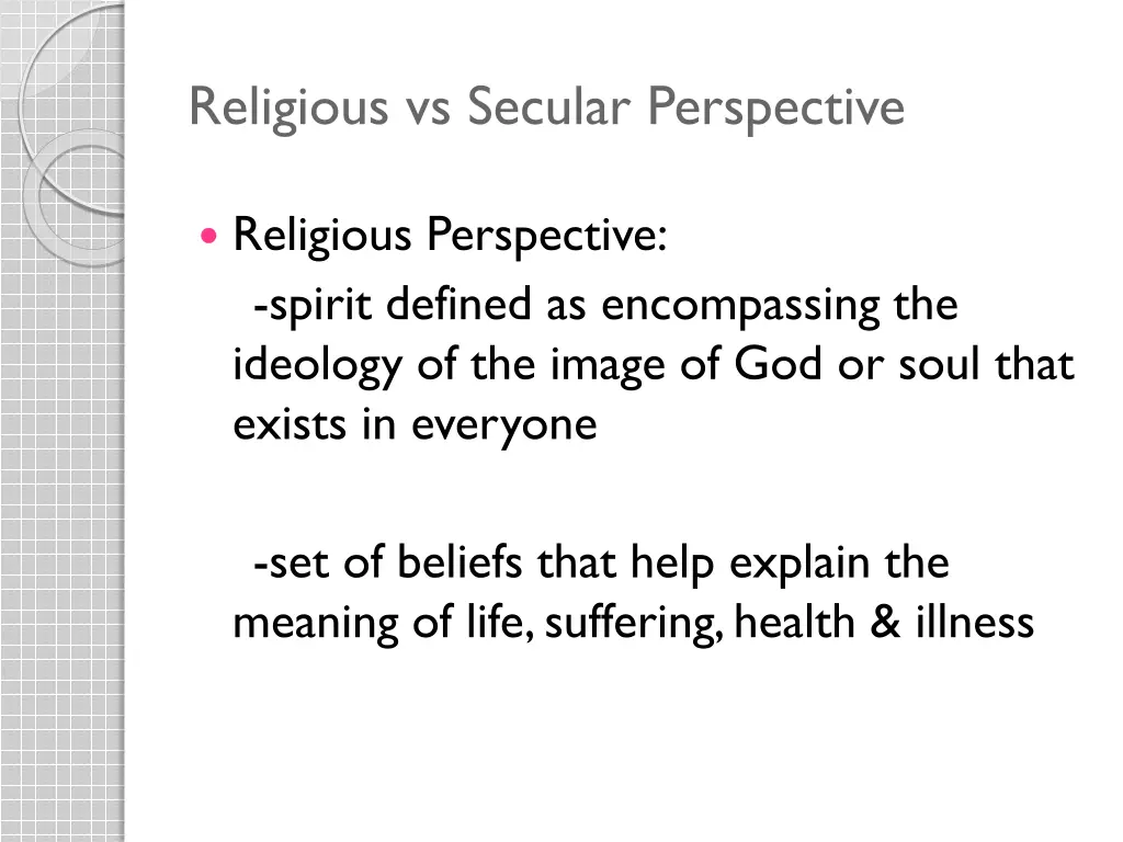 religious vs secular perspective