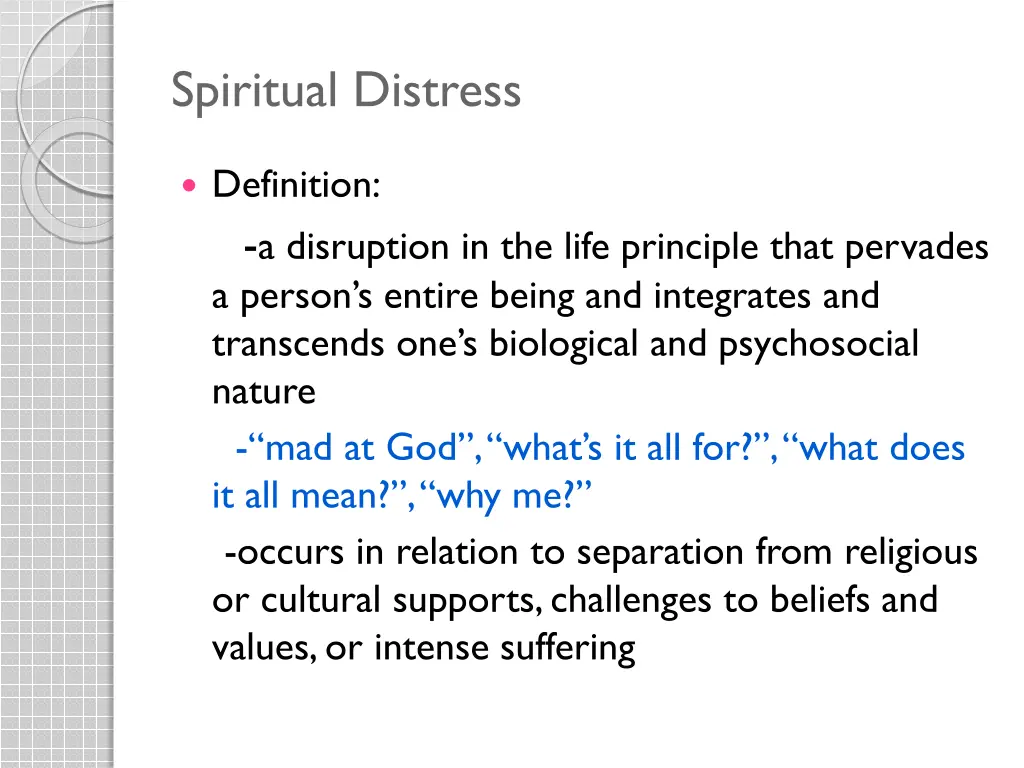 spiritual distress