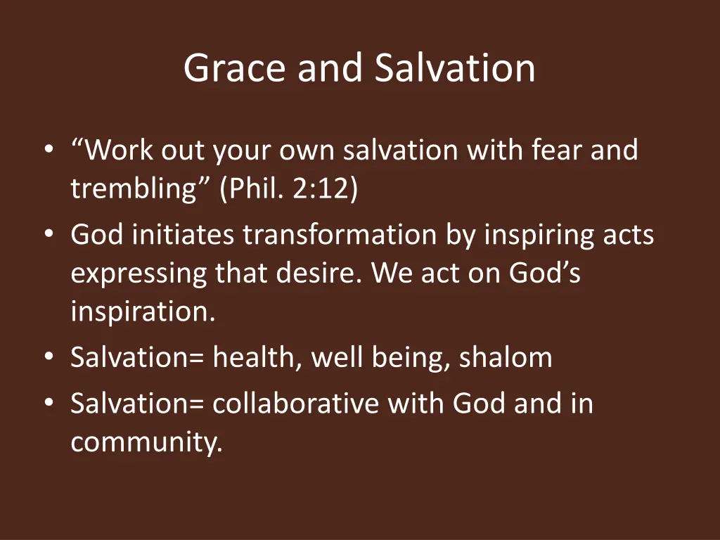 grace and salvation