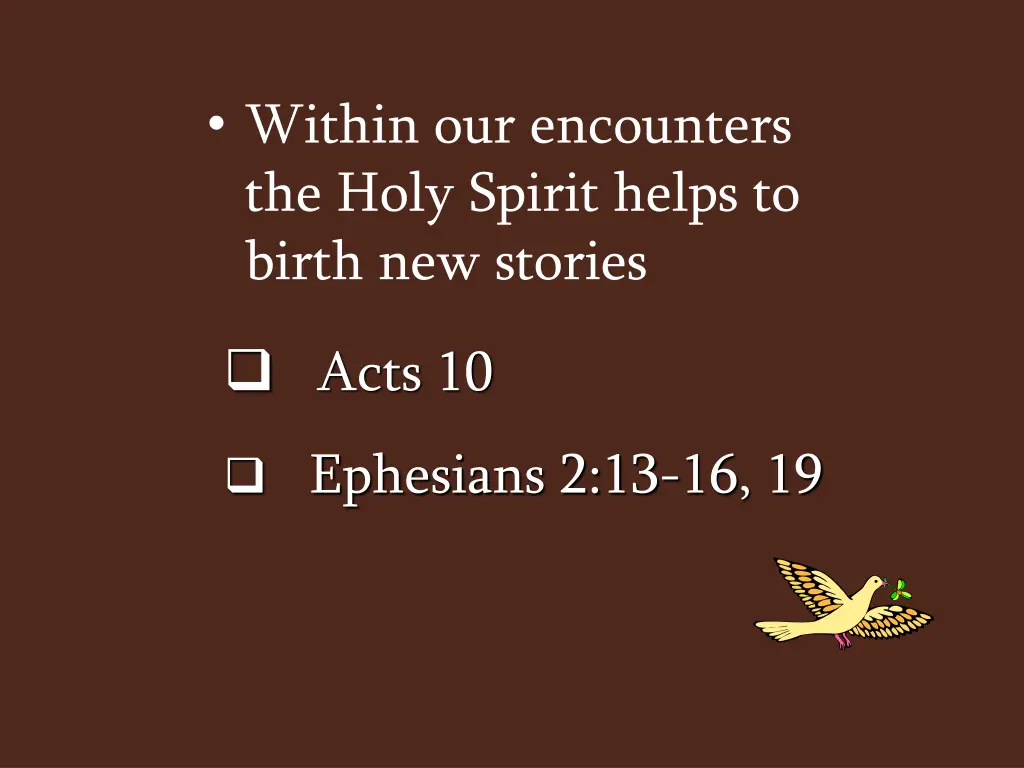 within our encounters the holy spirit helps