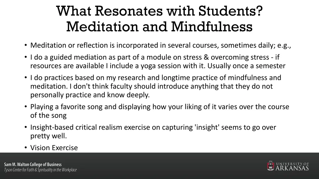 what resonates with students meditation