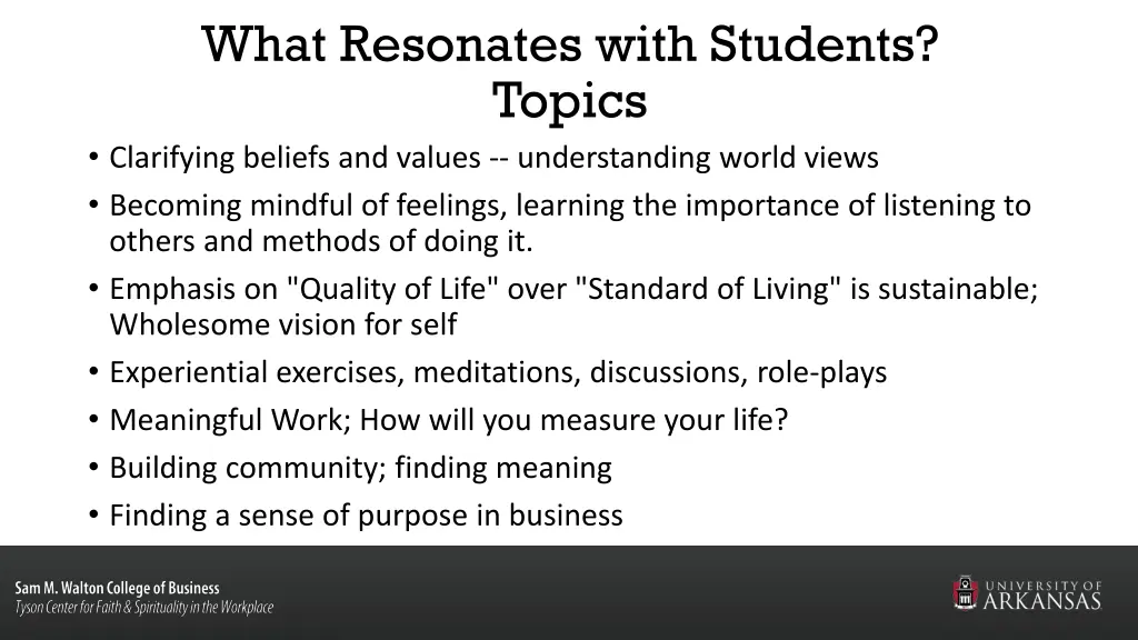 what resonates with students topics clarifying