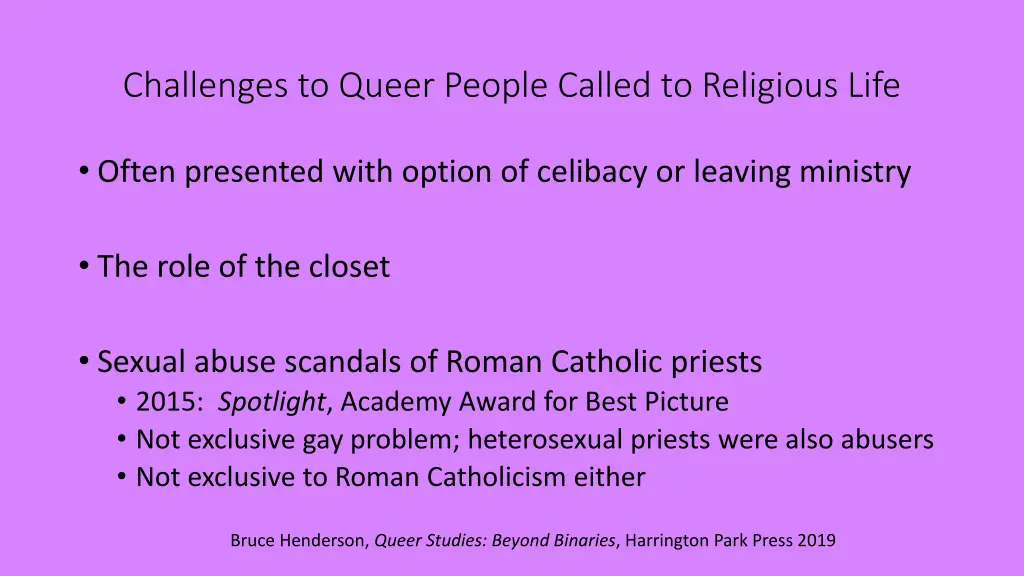 challenges to queer people called to religious