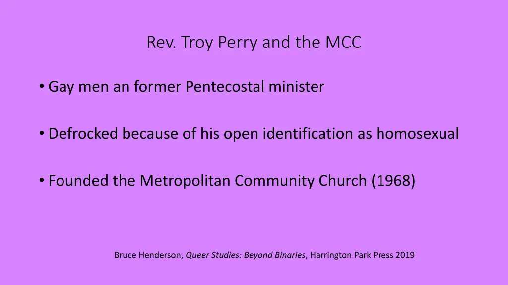 rev troy perry and the mcc