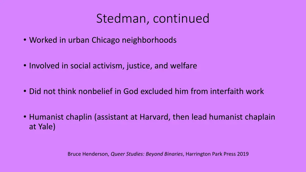 stedman continued