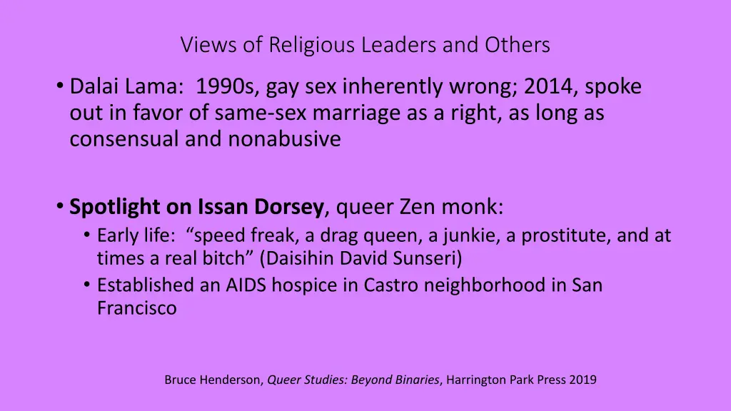 views of religious leaders and others