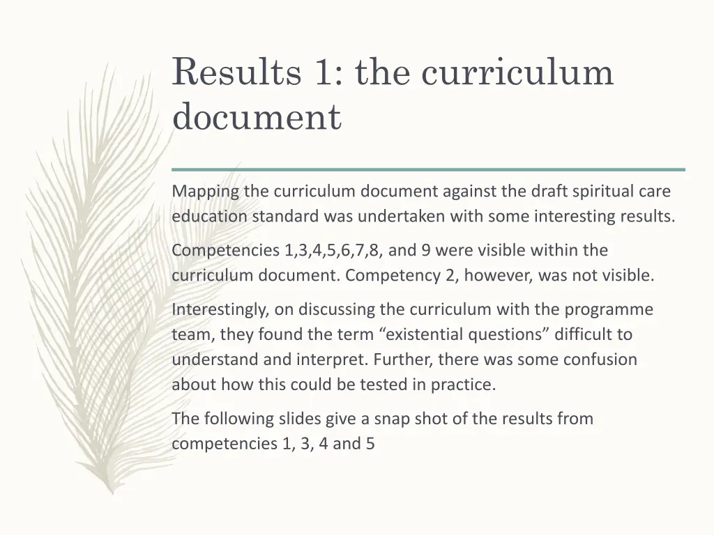 results 1 the curriculum document