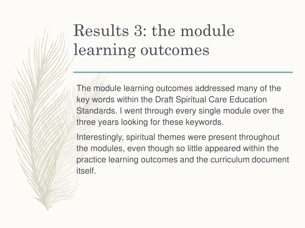 results 3 the module learning outcomes