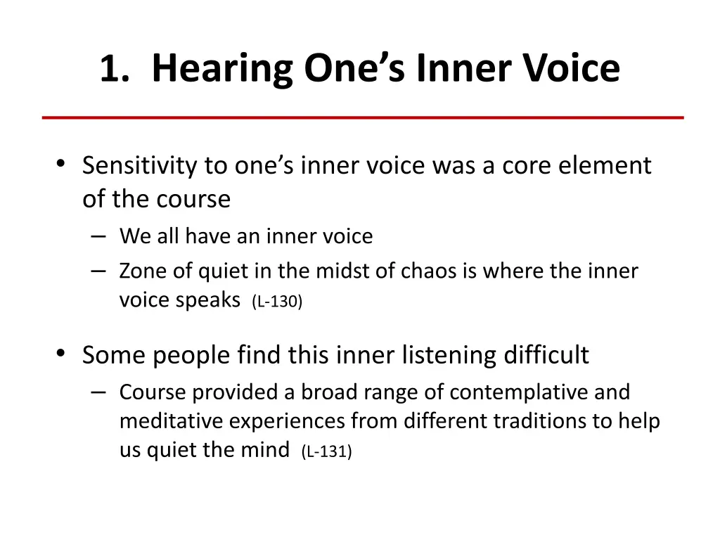 1 hearing one s inner voice