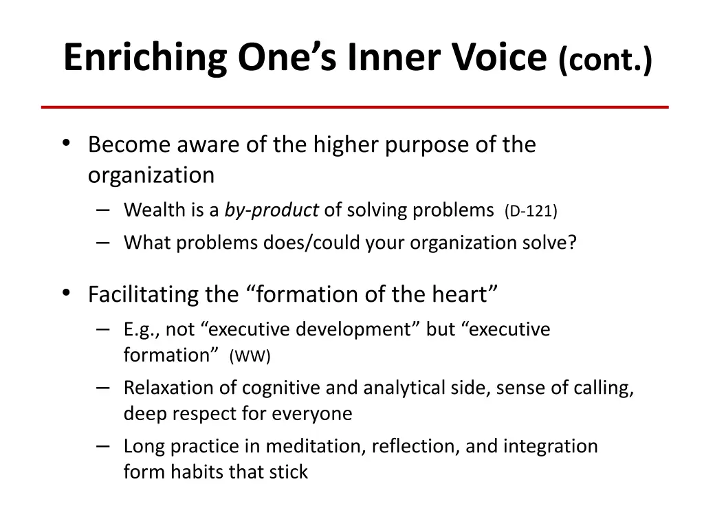 enriching one s inner voice cont