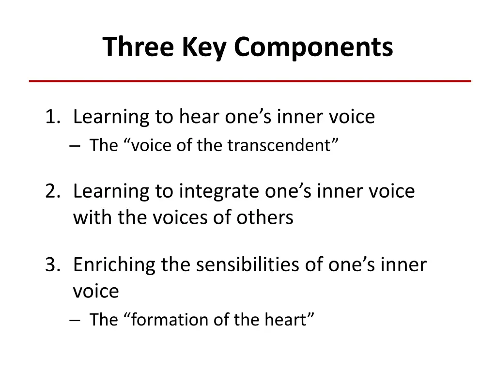 three key components