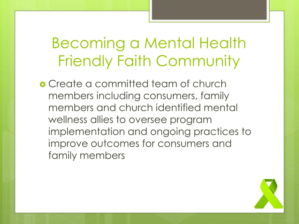 becoming a mental health friendly faith community