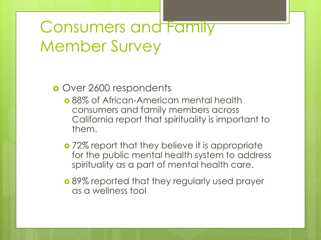 consumers and family member survey