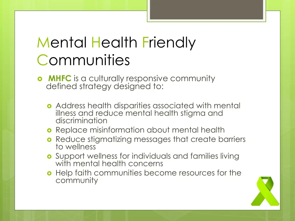 mental health friendly communities