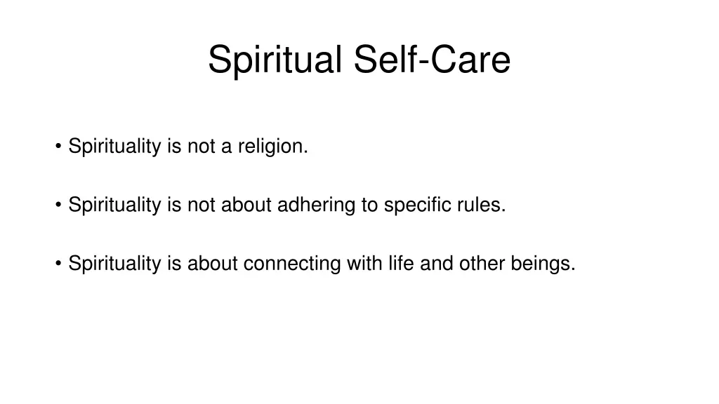 spiritual self care