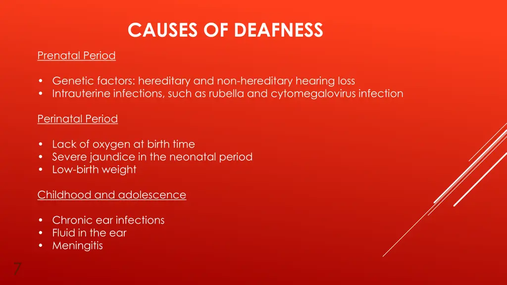 causes of deafness