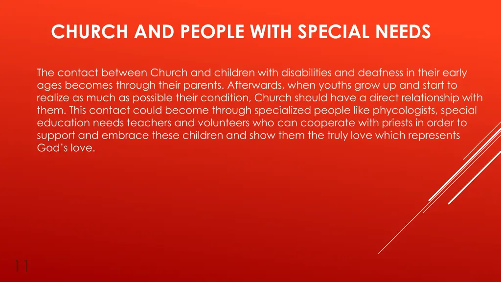 church and people with special needs