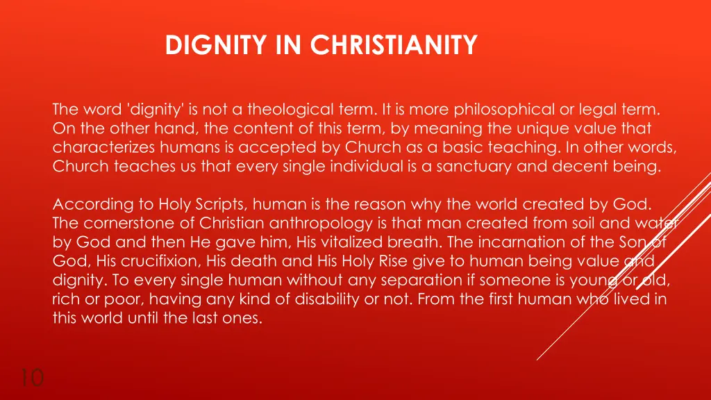 dignity in christianity