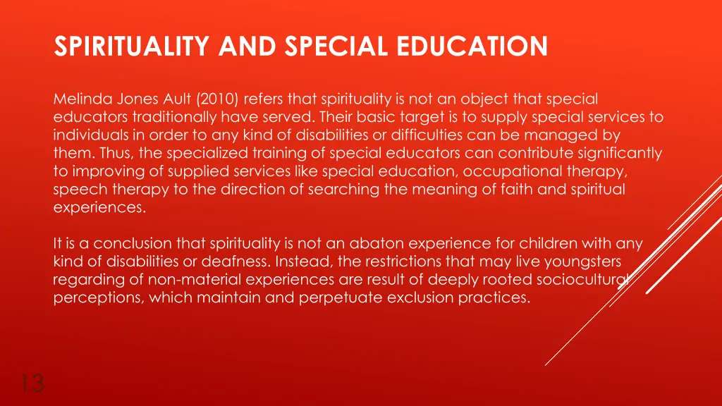 spirituality and special education