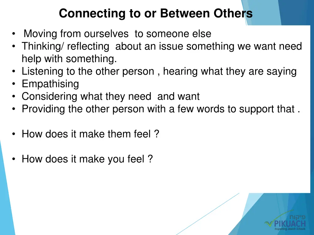 connecting to or between others